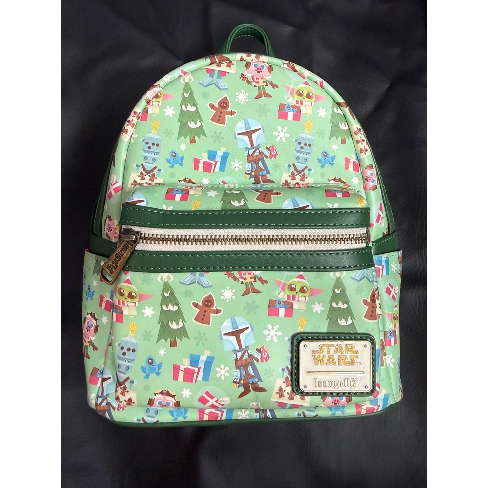 Loungefly Star Wars Mandalorian Christmas Gingerbread Mini Backpack Mint Green